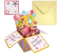 COSORO Pink Gold Pop Up 70th Birthday Card for Women Her 70 Years Birthday Gifts,Female 70th Birthday 3D Pop-Up Greeting Card with Note and Envelope for Daughter Mom Grandma Wife Sister Friend Partner