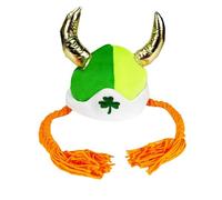 COSORO St. Patrick's Day Hat with Ox Horn for Adult,Deluxe Green Shamrock Leprechaun Top Hats St Patrick's Day Accessories Irish Fancy Dress Costume Headwear Accessory Paddy's Day Hat for Men Women