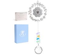 COSOWO Memorial Gift for Loss of Pet - Handcrafted Crystal Paw Print Ornament, Sympathy Gift for Dog Cat Lovers for Bereavement, Healing & Daily Remembrance, with Keepsake Card & Gift Box, Wreath