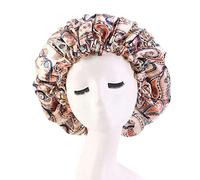 Cospack Satin Bonnet for Natural & Curly Hair - Double Layers Reversible Silk Sleep Cap (KHAKI)