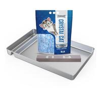 Stainless Steel Litter Tray Compatible with Pet Safe Litter Box, Upgraded Waste Extender, Included with 4LB Crystal Cat Litter, Reusable Stainless Steel Tray Replacement Will Never Absorb Odors