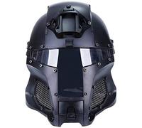 Cosplay Airsoft Paintball Full face Protective Helmet, Tactical Riding Sorta-Kinda Mandalorian/Boba Fett/Galac-Tac Style Helmet With PC lens And Replaceable Lens