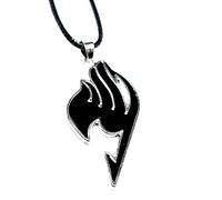 Cosplay Anime Fairy Tail Guild Logo Pendant - Natsu Dragneel Necklace in Gift Box (Black)