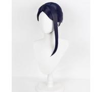 Cosplay Arcane Caitlyn Dark Blue Wig Women's Medium Length Straight Wig Anime Halloween Party Wig