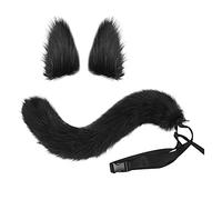 Cosplay Cat Ears & Tail Set Faux Fur Animal Cat Fox Wolf Long Tail Ears Kit Halloween Costume Fancy Dress Up Accessories Sexy Cute Hair Clips Party Props for Adult