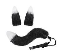 Cosplay Cat Ears & Tail Set, Faux Fur Animal Cat Fox Wolf Long Tail Ears Kit Halloween Costume Valentine’s Day Fancy Dress Up Accessories Sexy Cute Hair Clips Party Props for Women