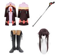 Cosplay Costume Compatible With Megumin,Women Men Uniform With Accessories,Cosplay Replica Prop Wig Shoes Full Set, Halloween Carnival Party Suit