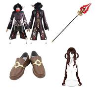 Cosplay Costume For HuTao Genshin,Women Men Uniform With Accessories,Cosplay Replica Prop Wig Shoes Full Set, Halloween Carnival Party Suit
