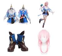 Cosplay Costume For March 7th HonkaiStarRail,Women Men Uniform With Accessories,Cosplay Replica Prop Wig Shoes Full Set, Halloween Carnival Party Suit-2