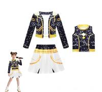 Cosplay Costume Girls Pop Singer Embroidery Coat Top Shorts Costume Dance Stage Outfit Set,A-5-6