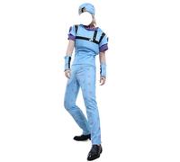 Cosplay Costume Jojo's Bizarre Adventure Cosplay Anime Uniform Joe Kid Costume Full Set For Halloween Carnival Festival(Size:XXL,Color:Blue)