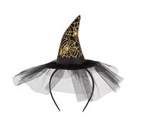 Cosplay Costume Witch Caps Headband for Adult Spiderweb Mesh Wizard Hat Hairband All Age Halloween Party Props Headwear