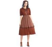 Cosplay Costumes, Apparel Costume for Holidays, Halloween, Wolf Grandma Outfit, Elegant Yard Dress for All Seasons, Perfect for Parties, Role Play (Coffee, L)