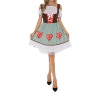 Cosplay Costumes, Elegant Clothing for Beer Festival Performances, Off Shoulder Dress, Versatile for All Seasons, Medieval Knight Statue 6 Ft (Green, L)