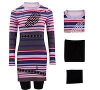 Cosplay Costumes for Anime Astrid Deetz Astrid Striped Dress 2024 Horror Movie Halloween Skirt Women Long Sleeves Bodycon Dress
