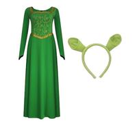 Cosplay Costumes for Anime Fiona Women Princess Fiona Dress Adult Long Sleeves Gown Dress with Headband Halloween Party Outfit