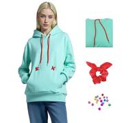 Cosplay Costumes for Anime Vanellope Von Schweetz Women Long Sleeves Drawstring Hoodie Striped Yoga Leggings Skirt Set with Hairtie