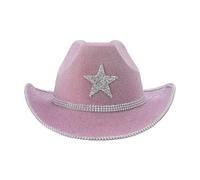 Cosplay Cowboy Hat For Adult Wide Brims Glittering Powder Hat With Star Role Play Cowboy Carnivals Party Costume Halloween Costume