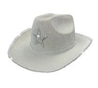 Cosplay Cowboy Hat For Adult Wide Brims Glittering Powder Hat With Star Role Play Cowboy Carnivals Party Costume Halloween Costume
