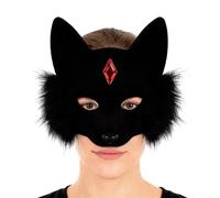Cosplay Face , Cat Motif, Breathable Halloween Headpiece, Dog Half Face Prop, for Children, Adults, Stage, Theatre, Photo Shoots, School Events, Birthday, Christmas