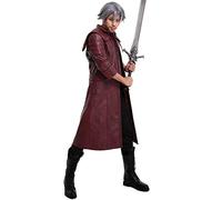 Cosplay.fm Men's Dante Cosplay Costume Pu Leather Jacket, Red, Medium