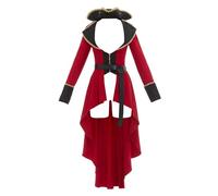 Cosplay.fm Women Pirate Costume Swashbuckler Captain Jacket Victorian Gothic Vintage Tailcoat with Parite Hat and Belt (Red, S)