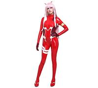 Cosplay.fm Women's Zero Two Battle Suit Code 002 Cosplay Costume PU Leather Bodysuit - Red - Medium