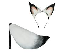 Cosplay Furry Animal Ears Hairpin Tail Set Dress-up Costume Long Headpiece For Halloween Party Decoration Ears Hair Clip And Tail Set