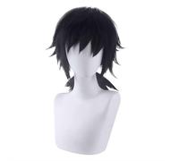 Cosplay Hair Wig For Anime Demon Hashibira Inosuke Wigs for Female Long Black Blue Straight Party Props Halloween For Demon Slayer Cosplay Wigs