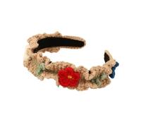 Cosplay Hairband Fashion children's hair accessories winter hand-knitted wool headband lady cute girl heart flower wide headband hair accessories(A)
