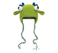 Cosplay Hat for Unisex Adult Animal for Cartoon for Foldable Knitted Winter Keep Warming Color Matching Animals Hats for Children Lovely Knitted Hats Acrylic Fibres Keep Warm Green