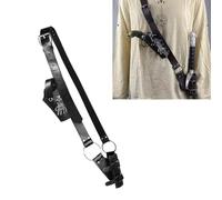 Cosplay Leather Belt with Sword Holster Dagger Frog Holder Set Adjustable Medieval Knight Pirate Warrior Skeleton Claw Shoulder Belt Costume Accessories for Halloween Fancy Dress Stage Performances