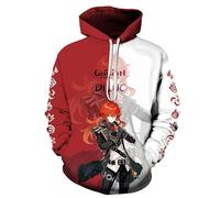 Cosplay Life Genshin Impact Anime Pullover Hoodie - Halloween Unisex Adult Manga Sweater Merch Kangaroo Pockets, 1, XL