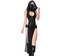 Cosplay Lingeries Women Halloween Devil Costume Goth Sheer Transparent Dress Succubus Princess Naughty Roleplay Outfits Black
