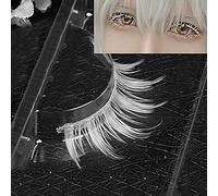 Cosplay Makeup Natural Looking Clear Root White Long Thick Cross False Eyelashes