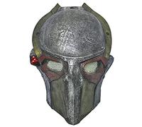 Cosplay Mask GFRP Predator Mask with LED Lights Party Halloween Costume Mask Props (D)