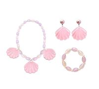 Cosplay Necklace Earrings Bracelets Set Beaded Clavicle Chain Necklace Jewelry for Girls Princess