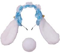 Cosplay Plush Furry Bunny Ears Headwear Accessory - Rabbit Headband for Young Ones(White)
