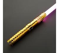 Cosplay Prop Replica Combat Lightsaber RGB Colour Change Xenopixel Eco Custom No. 000-1 Gold Light Sword FX Sounds Smooth Swing USB-C Chargable