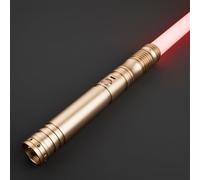 Cosplay Prop Replica Combat Lightsaber RGB Colour Change Xenopixel No. 116 Light Sword With FX Sounds Smooth Swing USB-C Chargable (Gold)