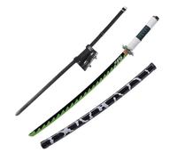 Cosplay Prop Replica Demon Slayer Shinazugawa Sanemi Wooden Sword with PU Sword Belt Bundle | 103cm Lightweight Bamboo | Blade for Cosplay and Collectors