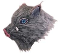 Cosplay_Rim Inosuke Hashibira Mask, Demon Slayer Boar Mask Full Head, Grey - - One Size