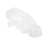 Cosplay Santa Wig, Santa Claus White Long Curly Wavy Wig 1 PCS Long White Wig with Secure Rose Net Design for Christmas Party and Role Plays