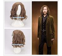 Cosplay Sirius Brown Wavy Wig Cosplay Wig Halloween Role Play Sirius Black Hair Costumes with Hair Cap