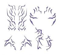 Cosplay Temporary Tattoos Sticker,Movie Anime Purple Demon Tattoos Dance Cosplay, Body Stripe Sticker Waterproof Purple Crack With Fantasy Markings for Halloween & Dress Up Party Face Decor (Purple1)