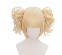 Cosplay Wig Anime Costume Light Blond Short Curly Wigs for Women Halloween Family Party