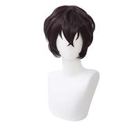 Cosplay Wig,Bungo Stray Dogs Dazai Osamu Cosplay Wig,Short Anime Wig,with Free Wig Cap,Halloween Costume Cosplay,for Christmas Carnival party(Color:Brown)