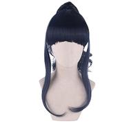 Cosplay Wig For Hyuga Hinata Ponytail Hair Neat Bang Heat Resistant Synthetic Halloween Costume Anime Role Play Wigs