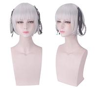 Cosplay Wig For Kakegurui Kirari Momobami 35cm Short Wigs Gray Braids Styled Clip On Role Play Costume Wigs