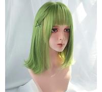 Cosplay Wig Green Harajuku Lolita Wig Cute Straight Long Cute Synthetic Hair Fringe Pony Adult Girls Heat Resistant Daily Clothing Halloween